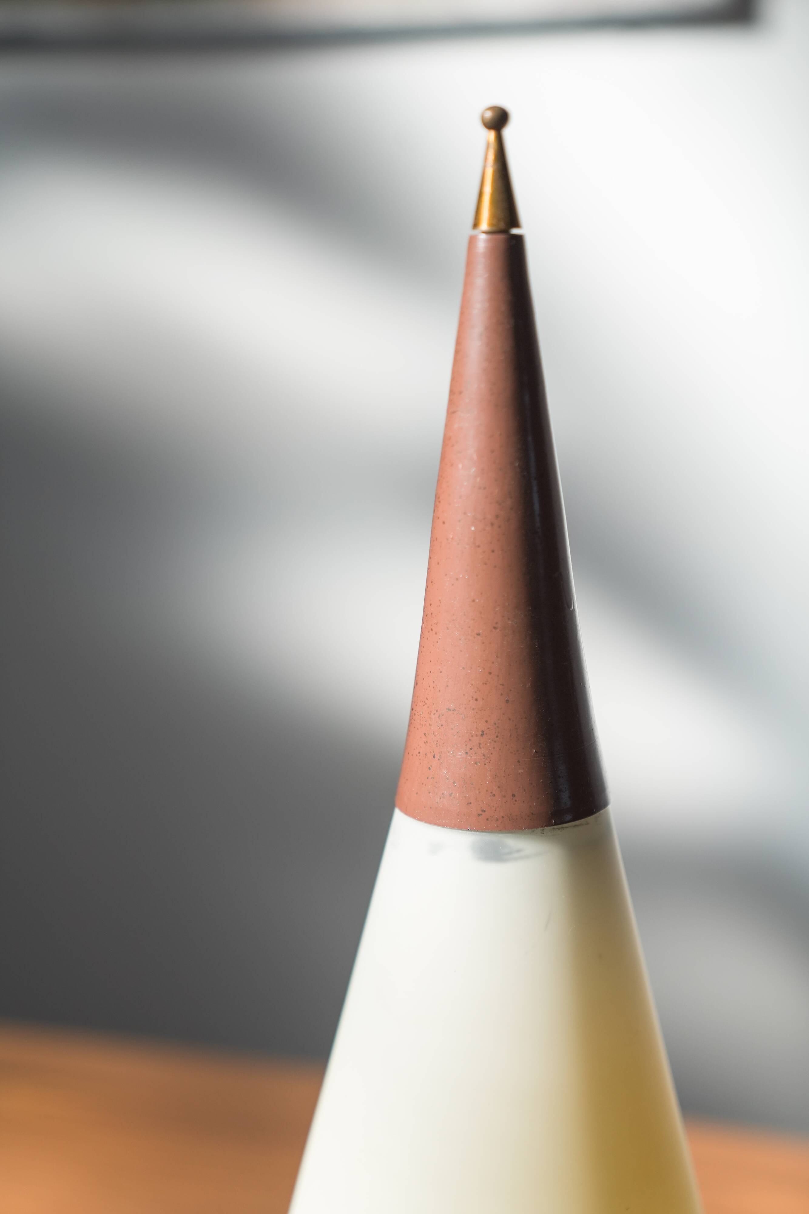 1970s-80s Brass and Glass Table Lamp