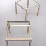 Paire de tables d'appoint Renato Zevi hollywood regency tables, italie des années 1970