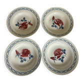Set of 4 antique deep plates Digoin Sarreguemines Janine
