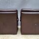 Pair of chocolate leather lounge chairs