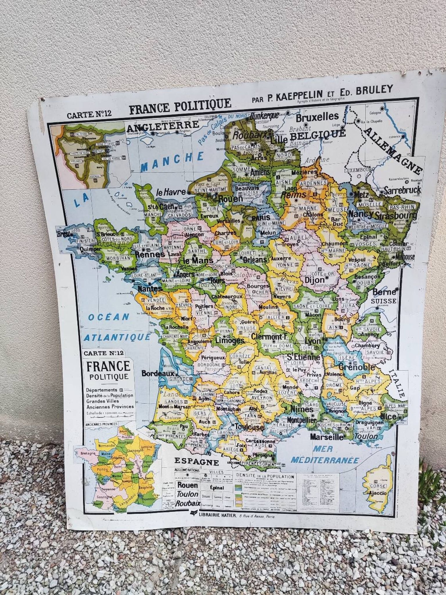 Carte politique de France vintage