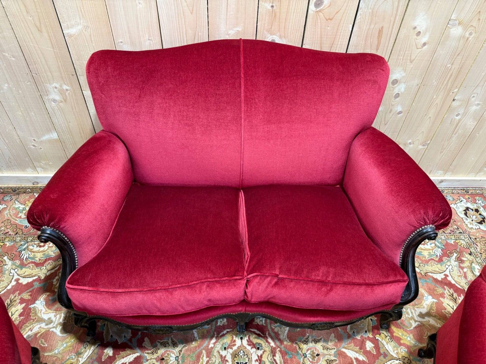Salon canapé et paire de bergères de style Napoléon III