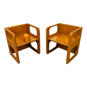 2 chaises enfants modulables bois