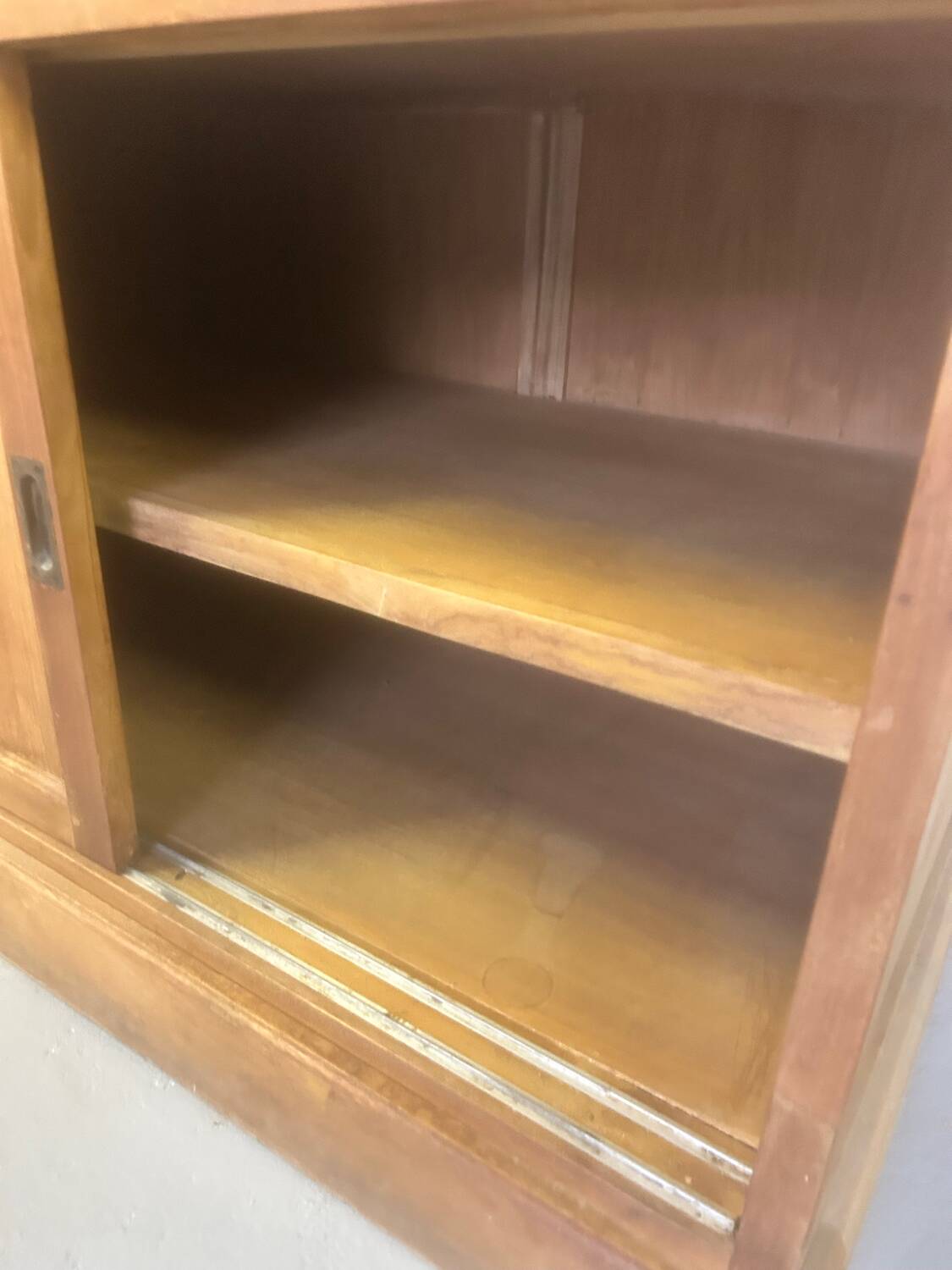 Large antique haberdashery cabinet with glass doors.