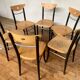Série de 6 chaises bistrot vintage en bois courbé