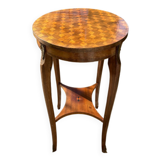 Old marquetry pedestal table