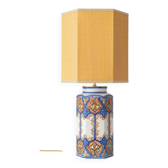 Benlloch Manises ceramic table lamp in mid-century Spanish revival style.