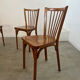 Lot de 4 anciennes chaises de bistrot baumann vintage en bois