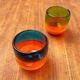 Set of 2 vintage German coloured glass bowls by Eisch.