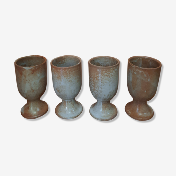 4 sandstone cups