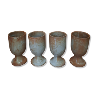 4 sandstone cups