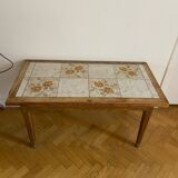 Table carrelage et chêne vintage