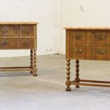 Tables de chevet danoises en chêne, signées Henning Kjærnulf, années 1960