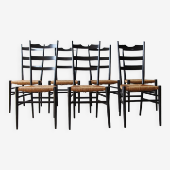 Black Italian straw chairs