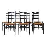Black Italian straw chairs