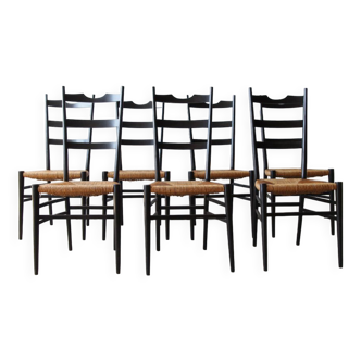 Black Italian straw chairs