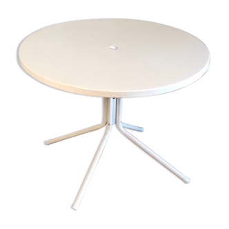 Table à manger en métal laqué blanc par EMU (It.) – années 60/70