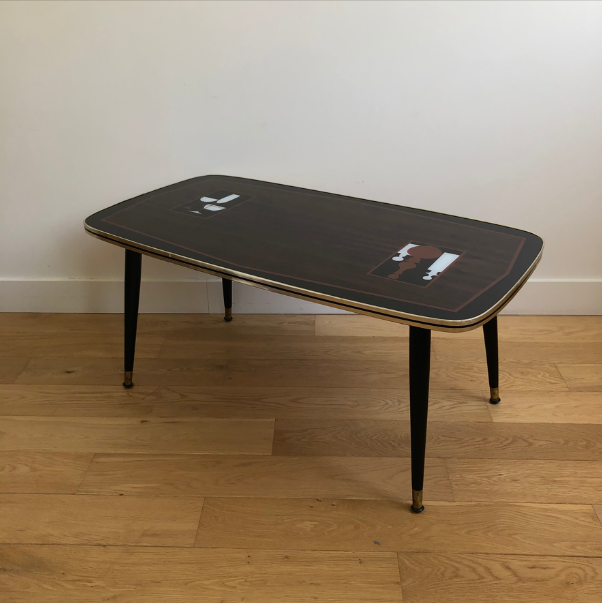 Table basse vintage pieds compas