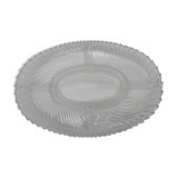 oval plate in molded glass with compartments