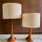 Large vintage teak table lamp, edited by Kirk, Denmark, 1960s