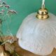 Vintage pendant light with frosted glass lampshade