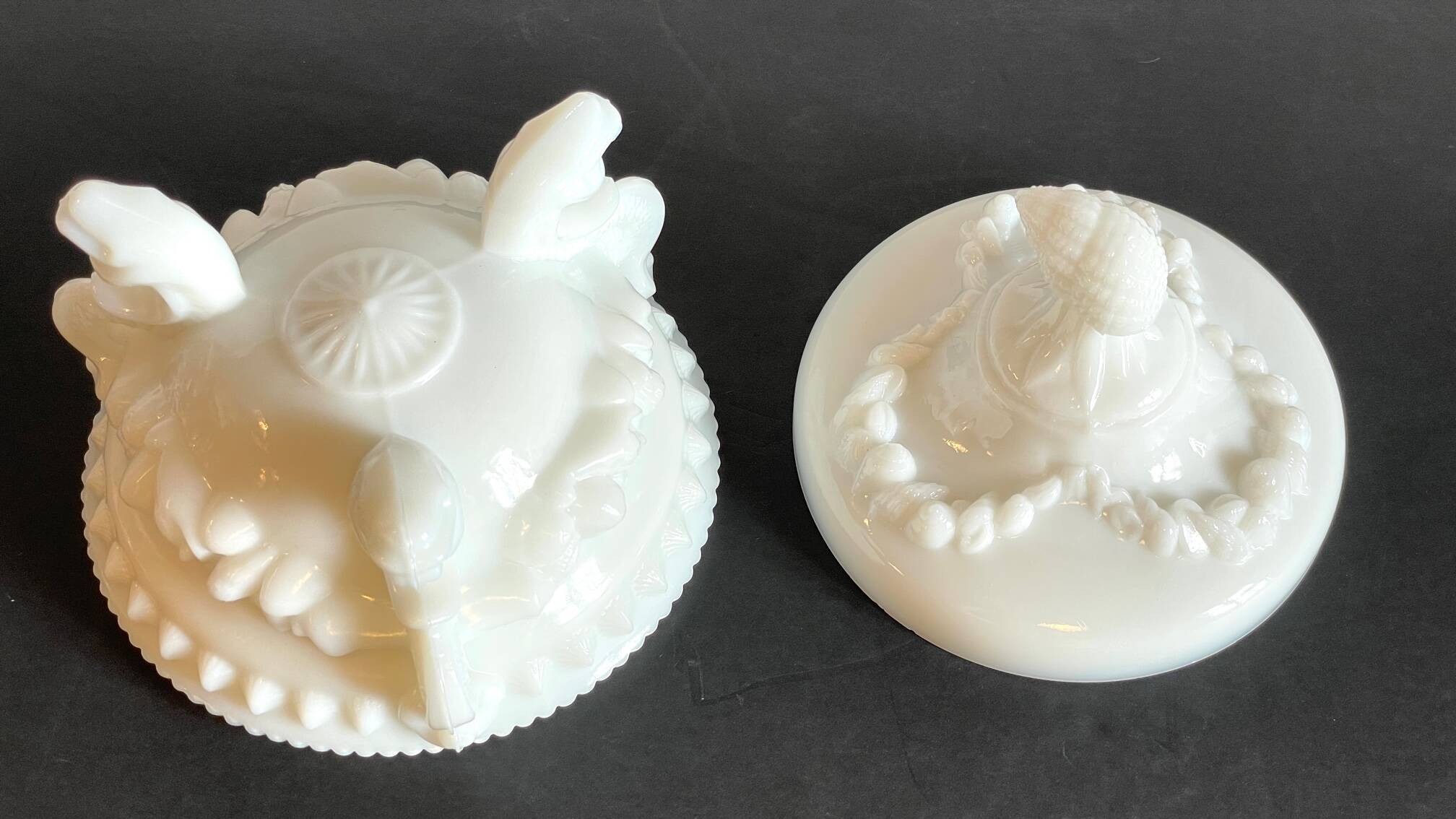 Vintage opaline glass candy dish