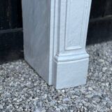 Louis XV style fireplace in grey and white Carrara marble circa 1980