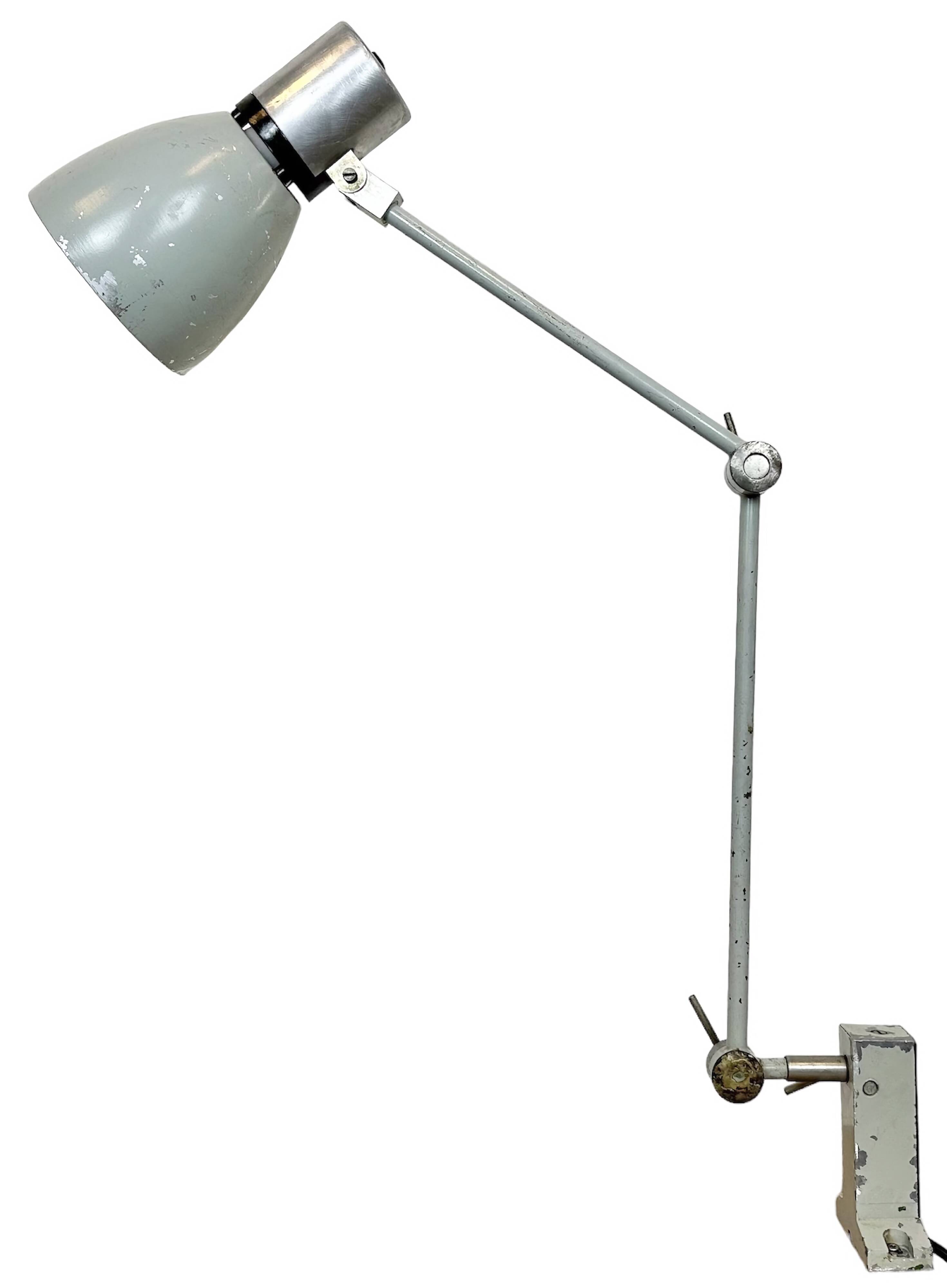 Lampe de Bureau Industrielle Grise d'Elektrosvit, 1970s