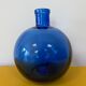 Round cobalt blue glass vase