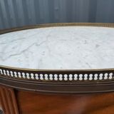 Table basse bouillotte ancienne plateau marbre style louis xvi