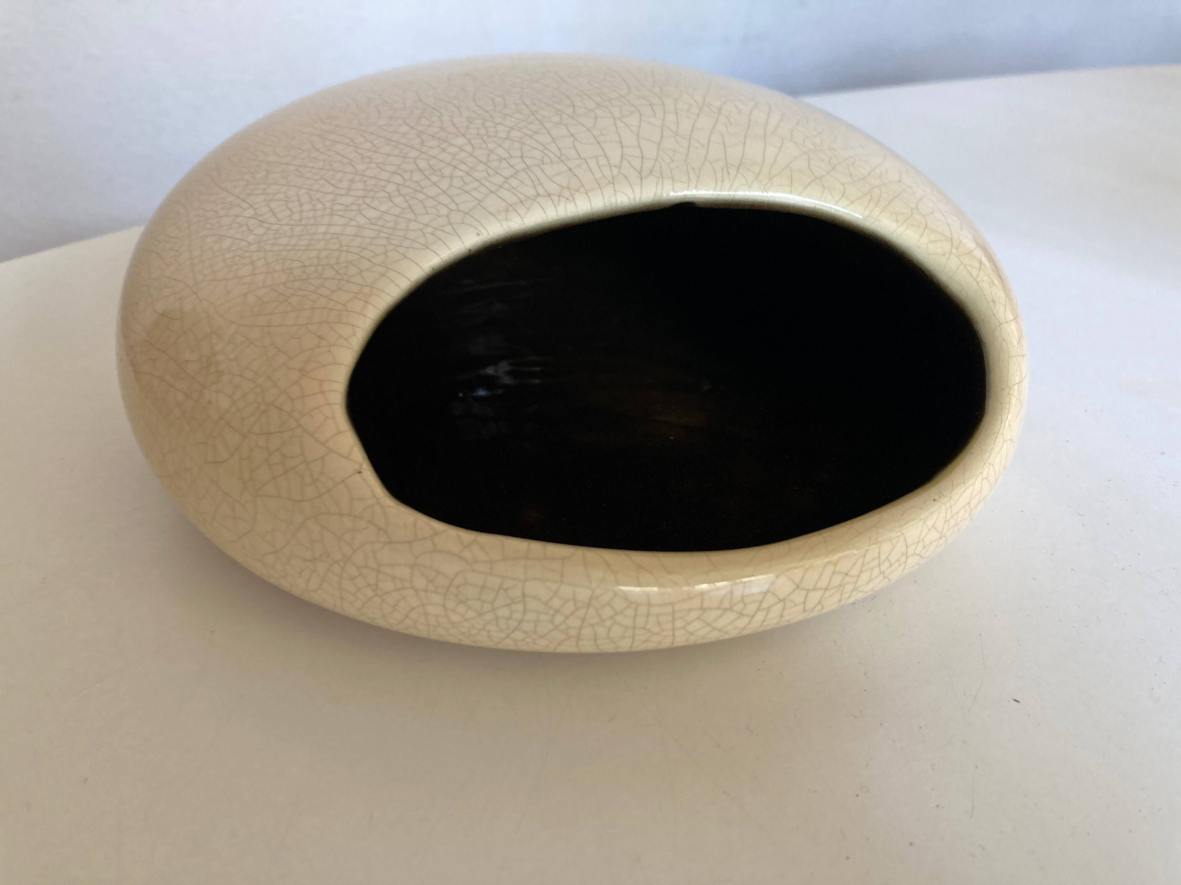 Space age 1970 ceramic pebble ashtray