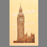DRAWING OF THE TOWER OF LONDON. BIG BEN.