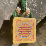 Lot of 2 vintage glazed ceramic elephants.