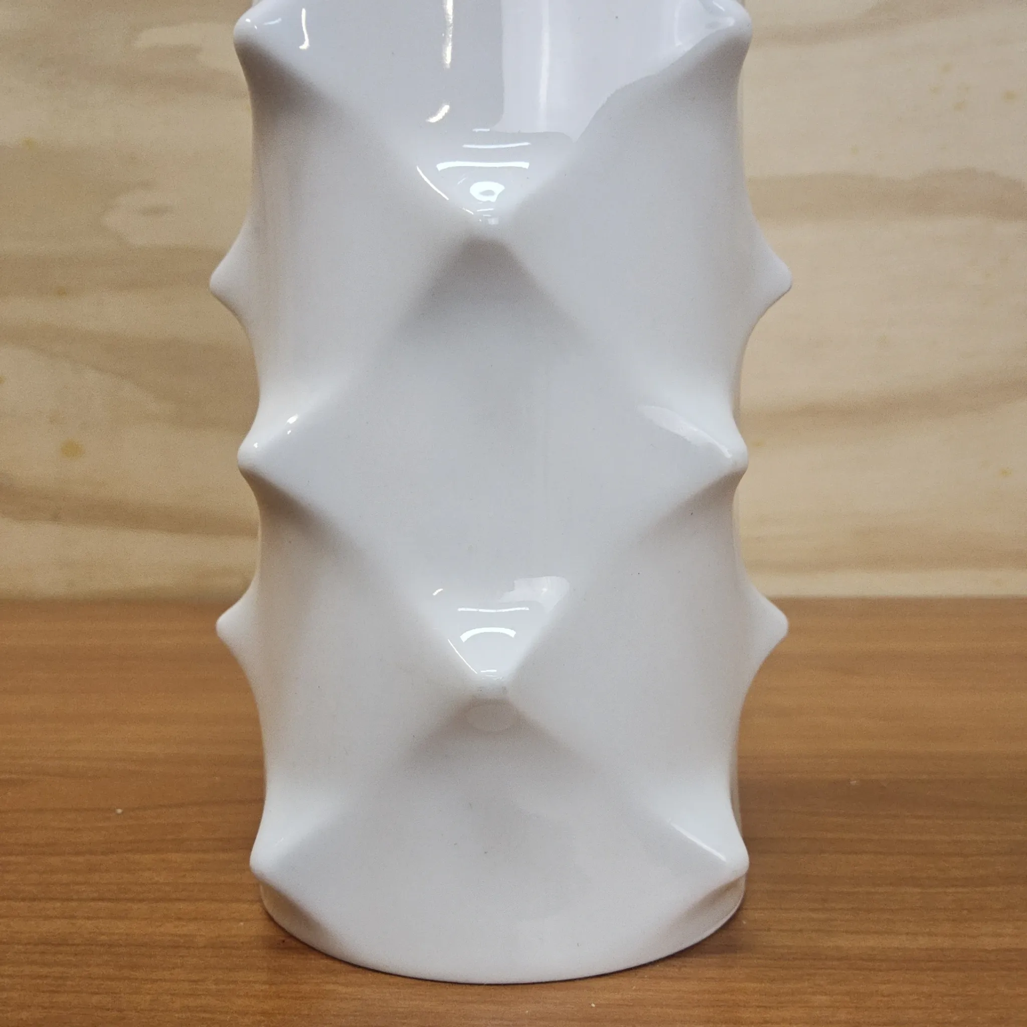 Scherzer Bavaria porcelain bisque Spikes vase. Optical Art