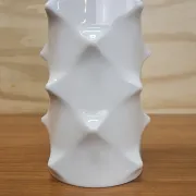 Scherzer Bavaria porcelain bisque Spikes vase. Optical Art