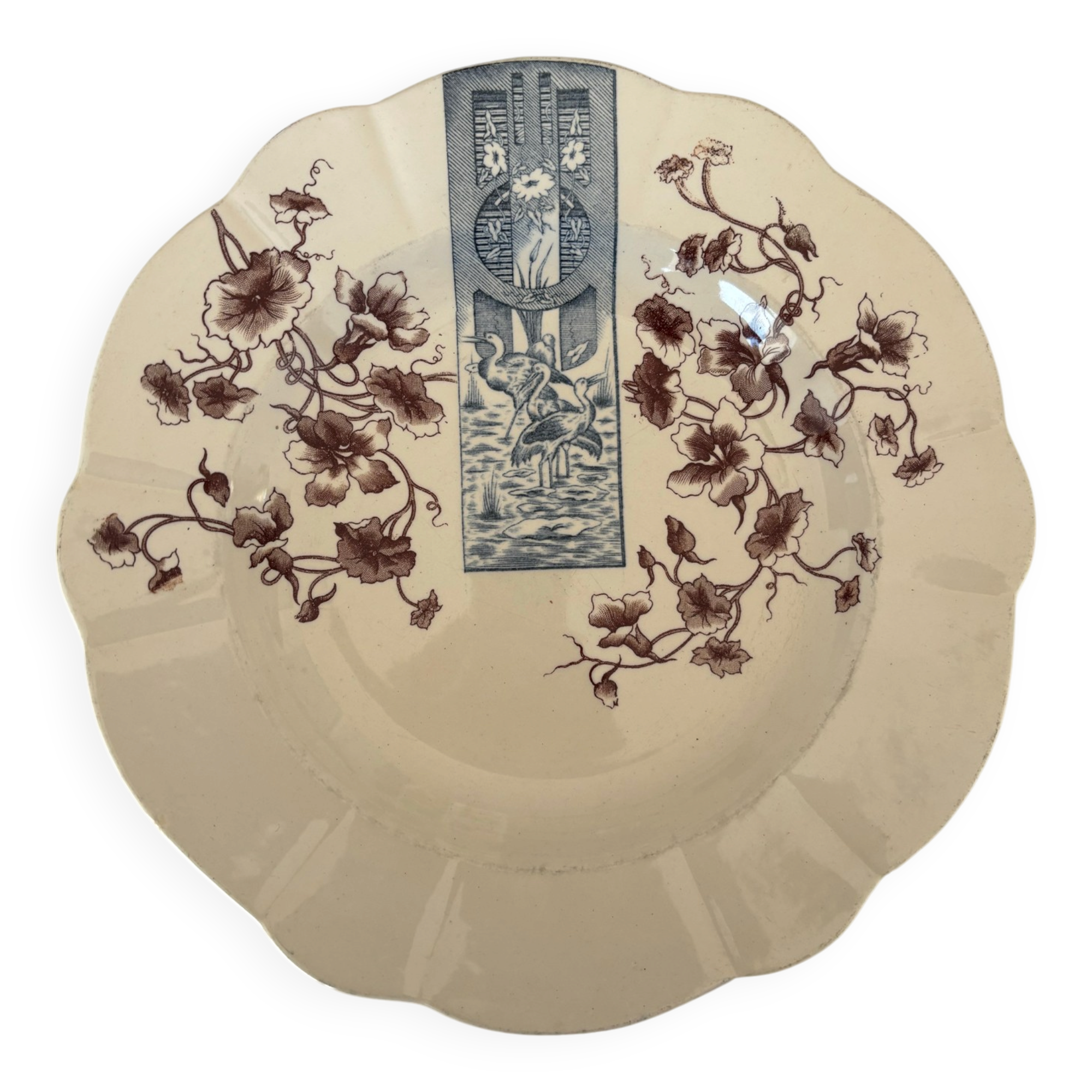 Iron earth plate sepia and blue Longchamp - iron earth storks
