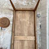 Vintage farm table with spindle legs.