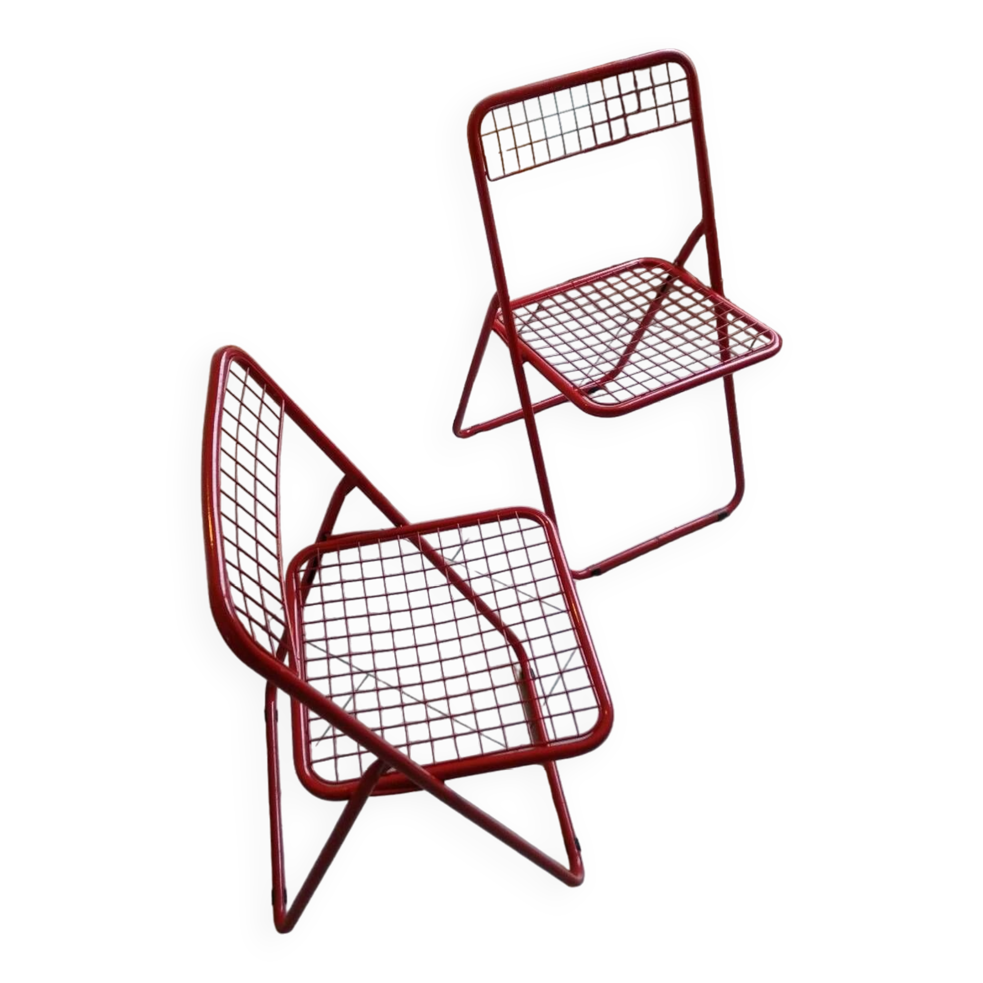 Pair of TED NET Niels GAMMELGAARD red chairs for IKEA