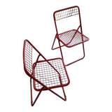 Pair of TED NET Niels GAMMELGAARD red chairs for IKEA
