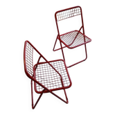 Pair of TED NET Niels GAMMELGAARD red chairs for IKEA