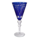Cobalt blue patterned stem glass and frosted glass, 10x24cm