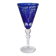 Cobalt blue patterned stem glass and frosted glass, 10x24cm