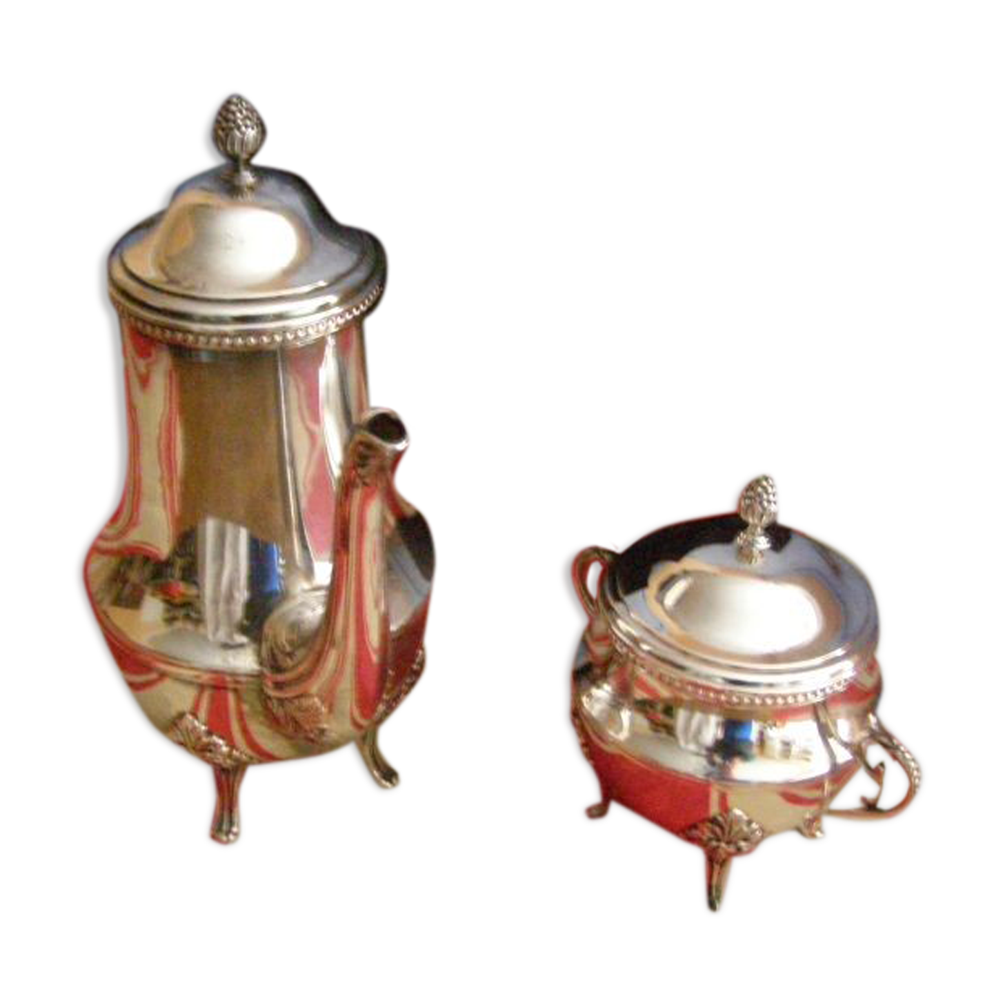 Ercuis goldsmithing, silver coffee and sugar set