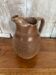 Antique brown stoneware pitcher geometric chiseled decor made in france vintage