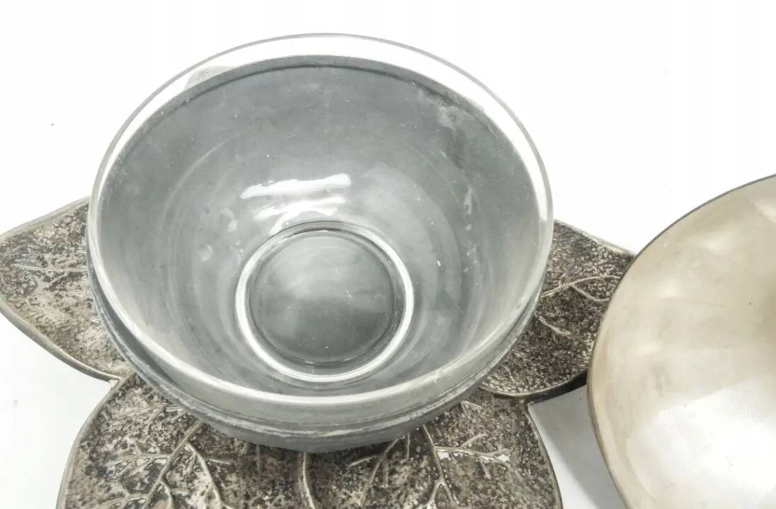 Sugar bowl, Art Deco, silver-plated brass, Szandrik, Hungary, 1930s