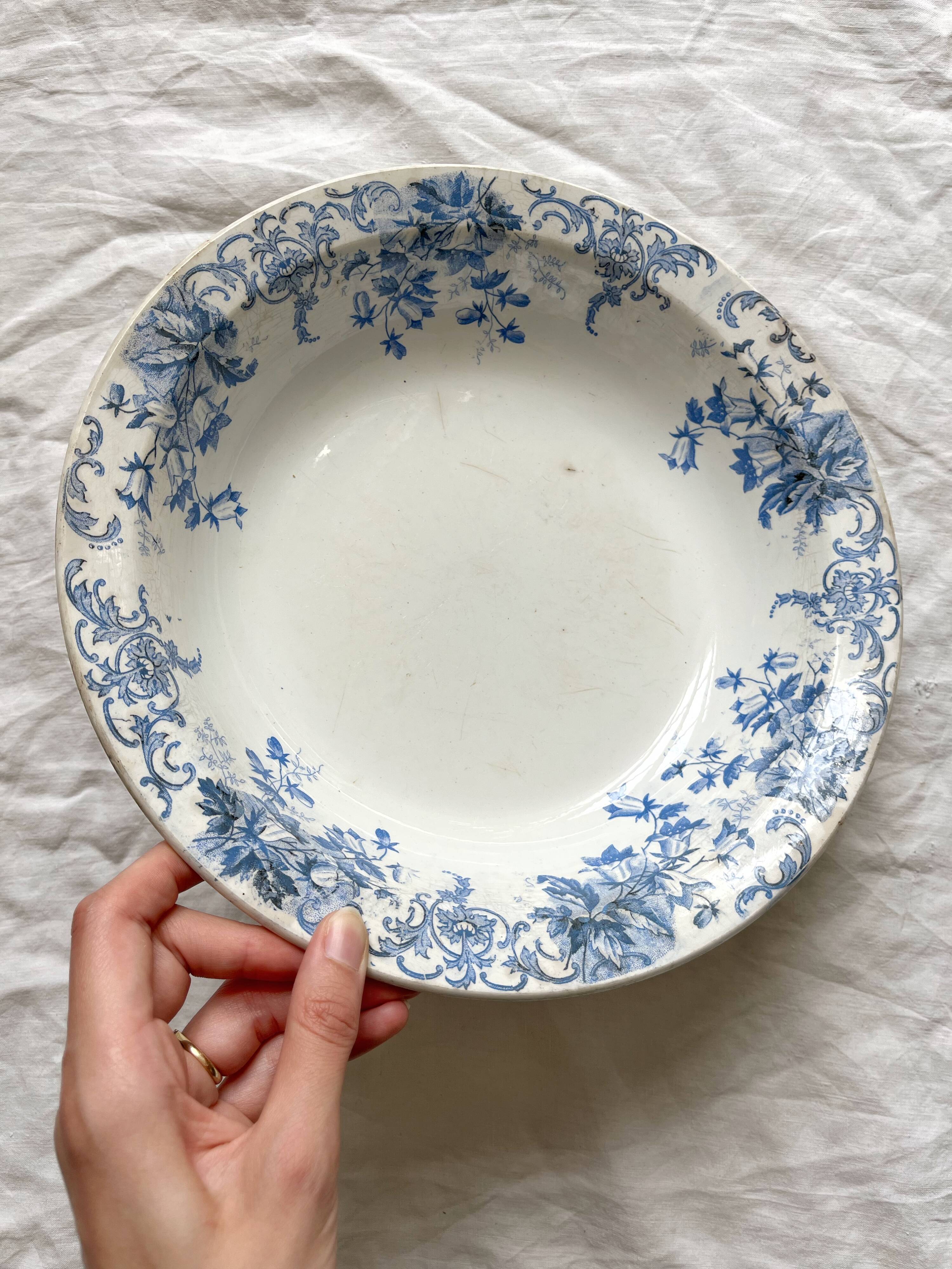 Deep earthenware dish "Campanule" Saint Amand et Hamage