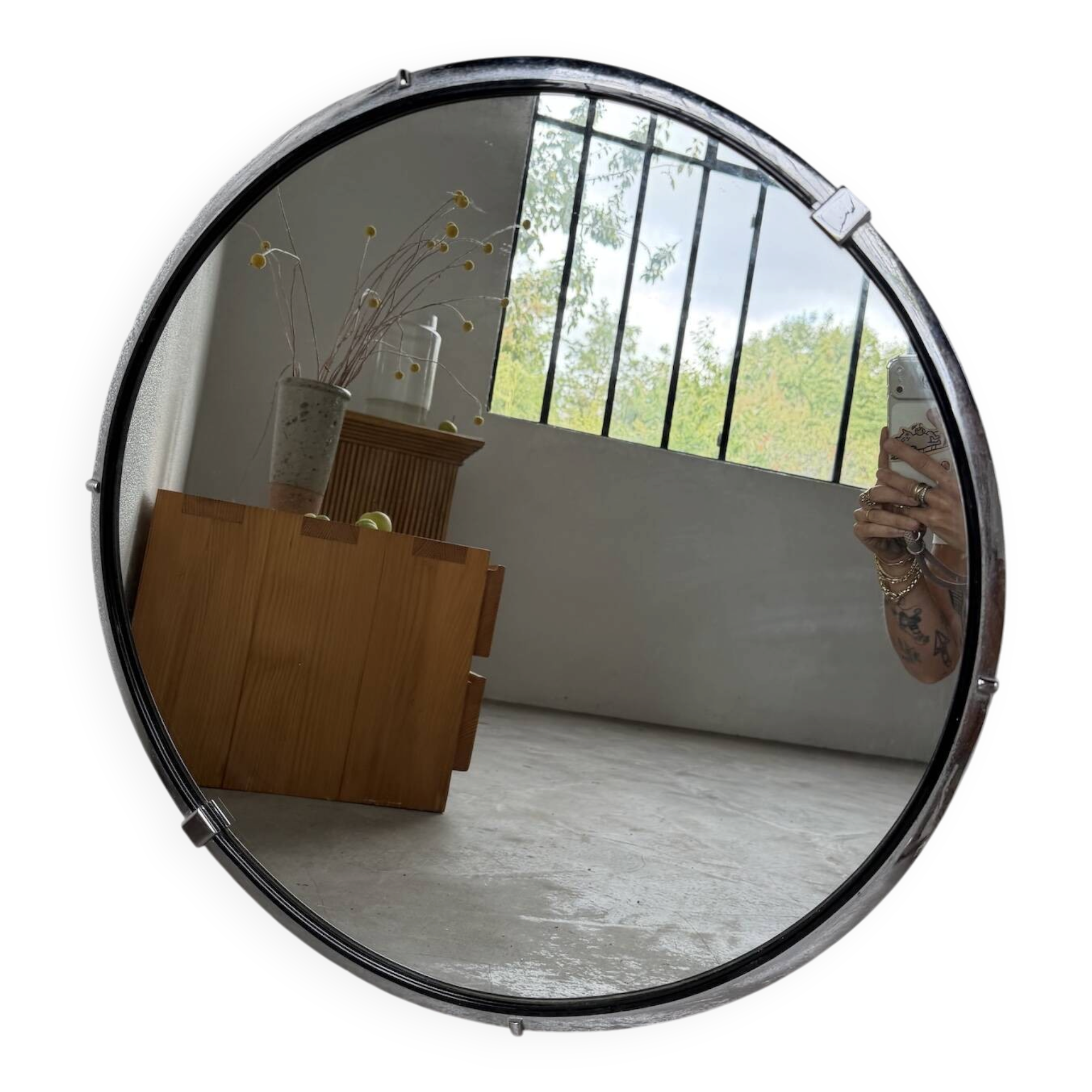 Round metal mirror 1970