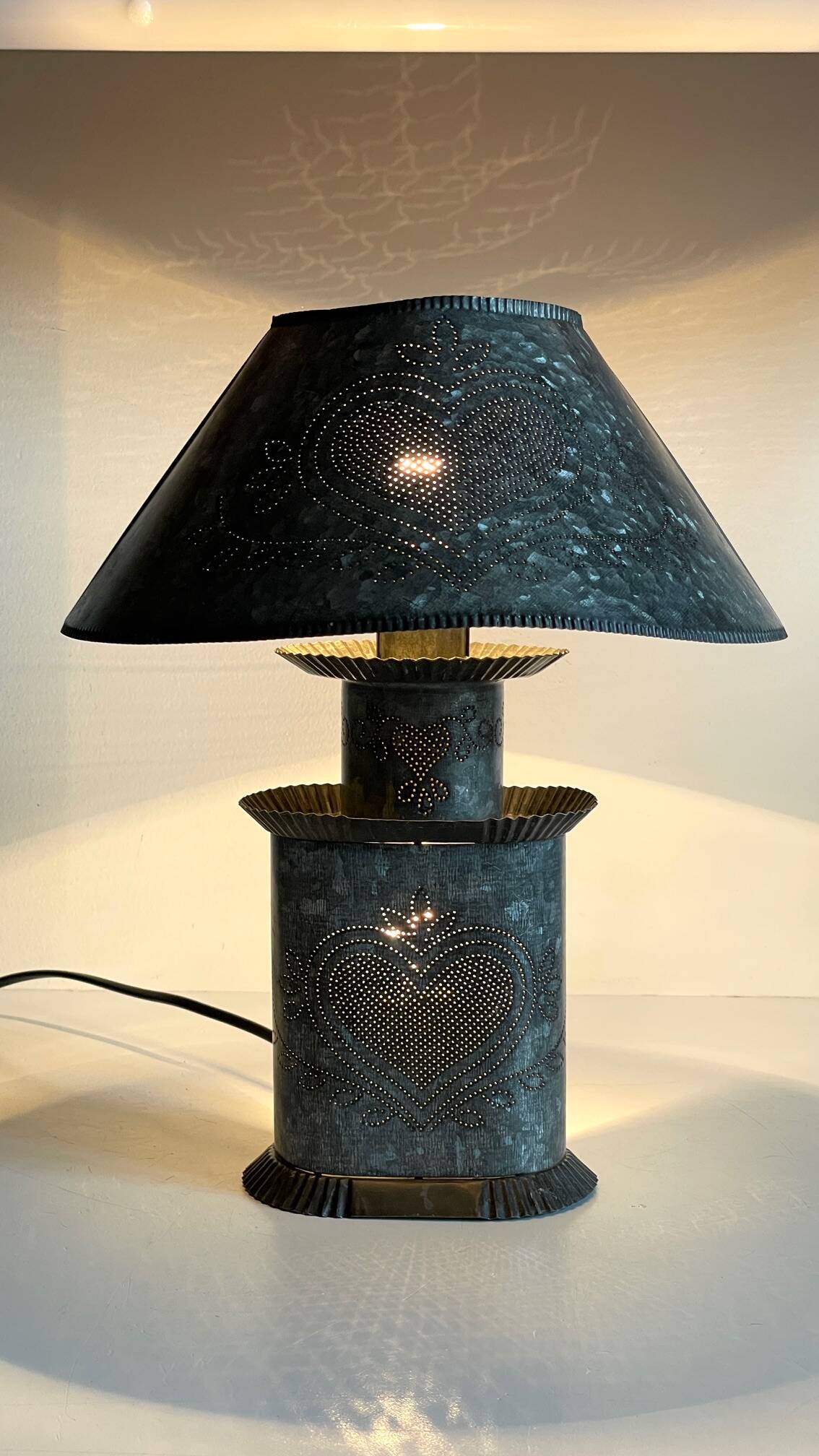 Heart Lamp Zinc Vintage