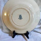 2 flat blue iron earth plates in Gien earthenware