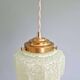 Art Deco skyscraper pendant light in speckled glass, 1920s-30s